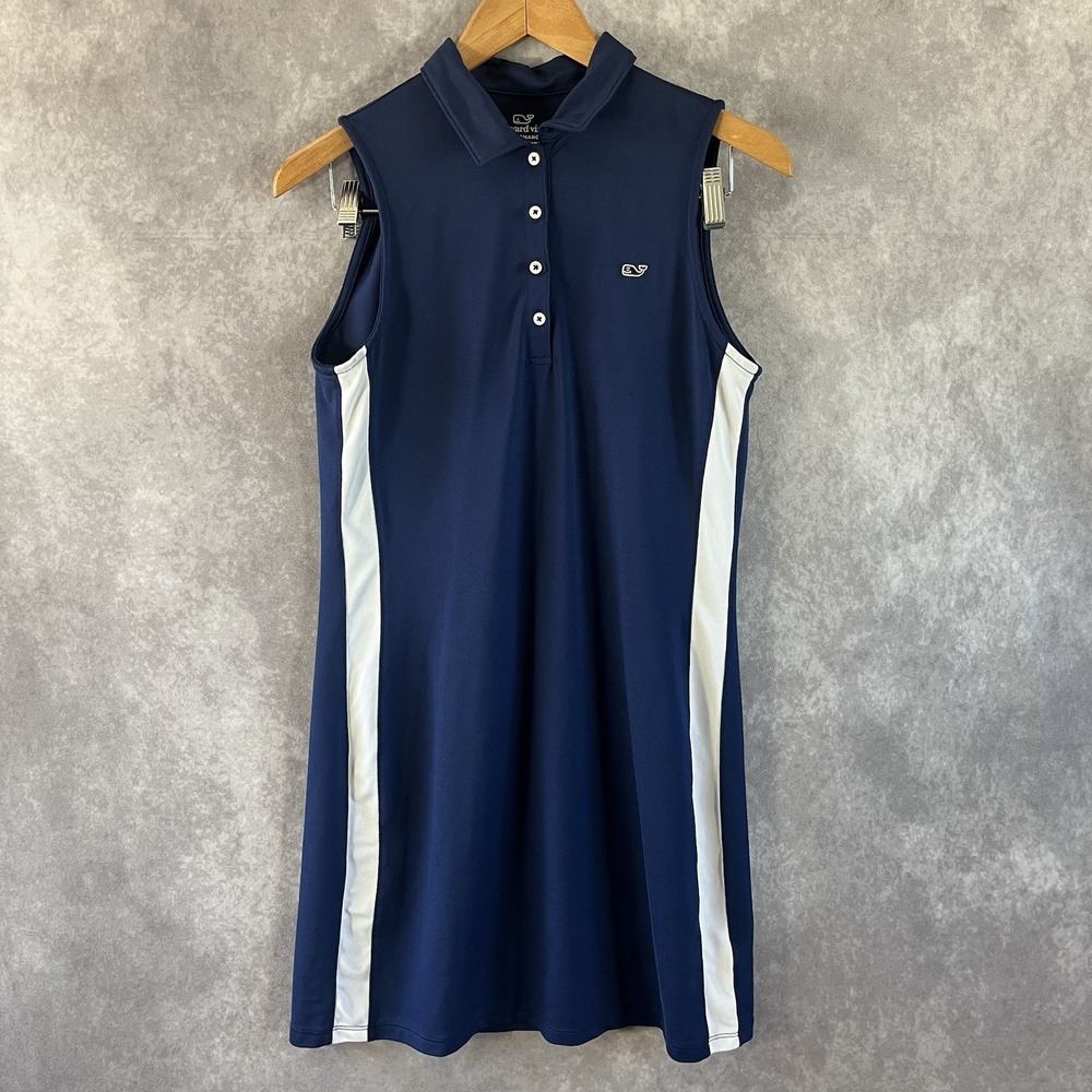 Vineyard Vines Performance Dress Womens XS Blue Sleeveless Polo Golf Tennis